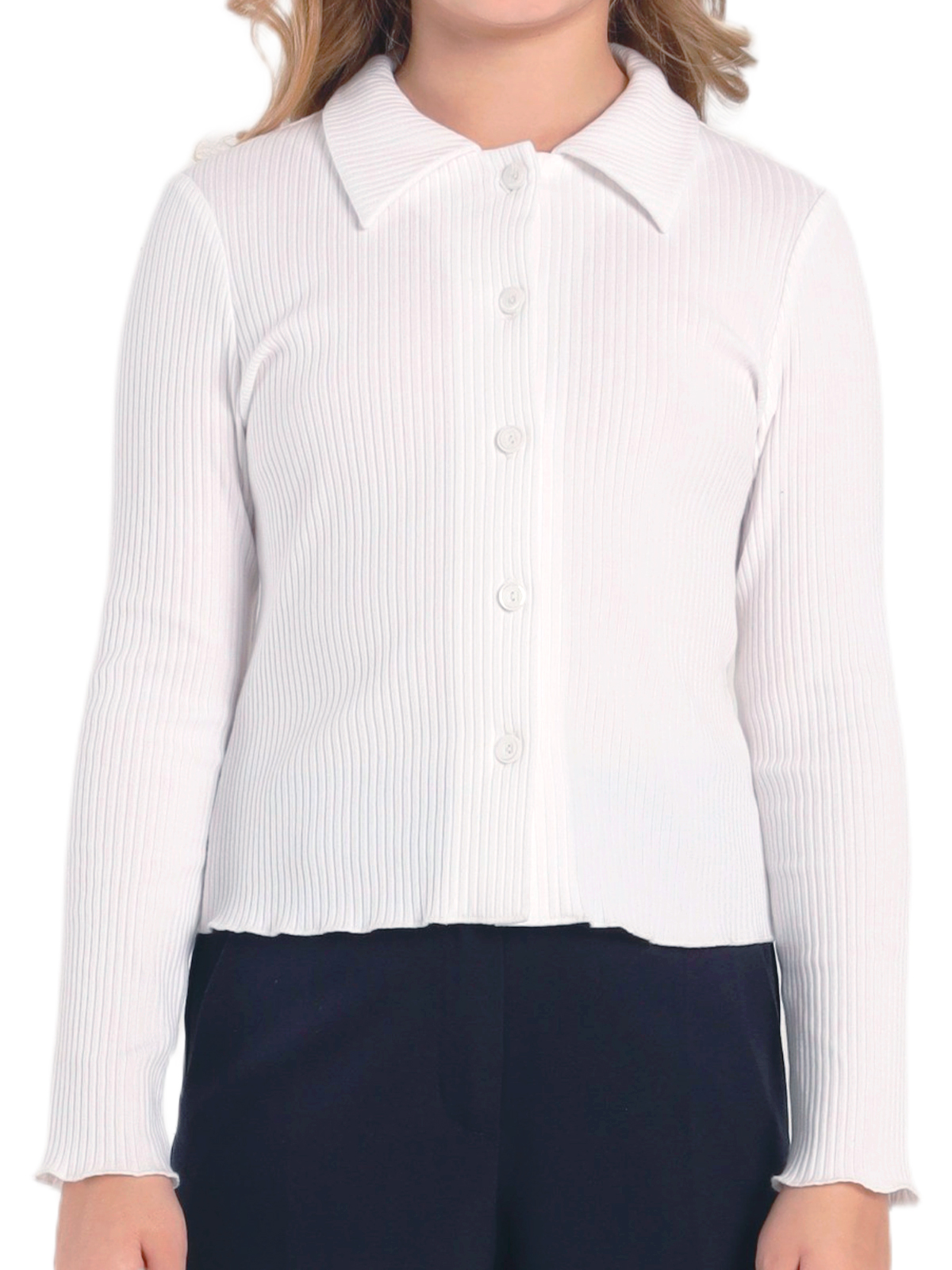 Школьная блузка для девочки О77024 | Детская одежда оптом от производителя купить в Москве и по России ★★★  Оптовый магазин детской одежды «Карамелли»