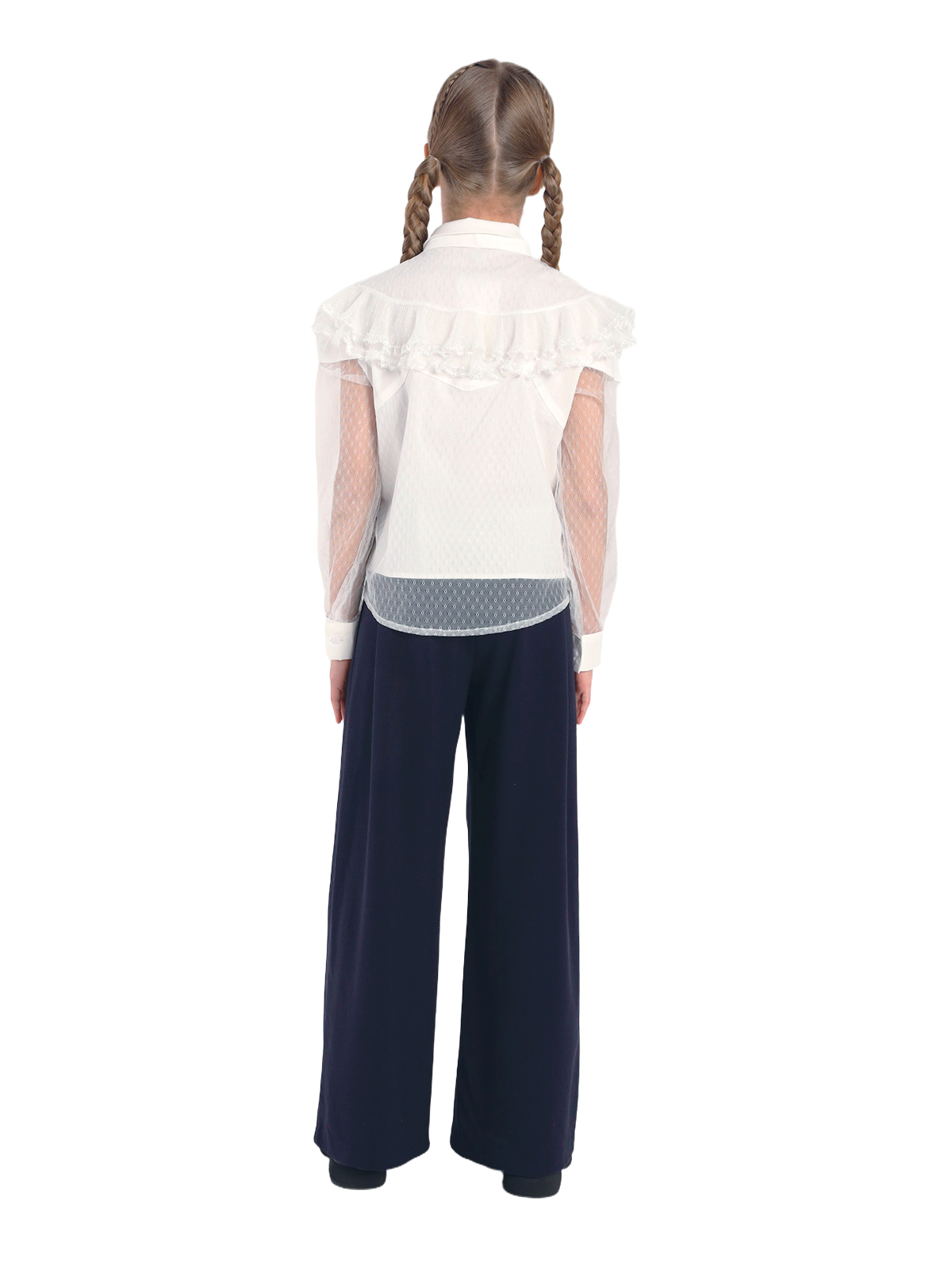 Школьная блузка для девочки О76522 | Детская одежда оптом от производителя купить в Москве и по России ★★★  Оптовый магазин детской одежды «Карамелли»