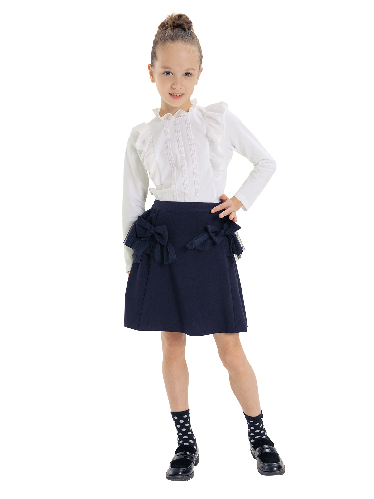 Школьный джемпер для девочки О76054 | Детская одежда оптом от производителя купить в Москве и по России ★★★  Оптовый магазин детской одежды «Карамелли»