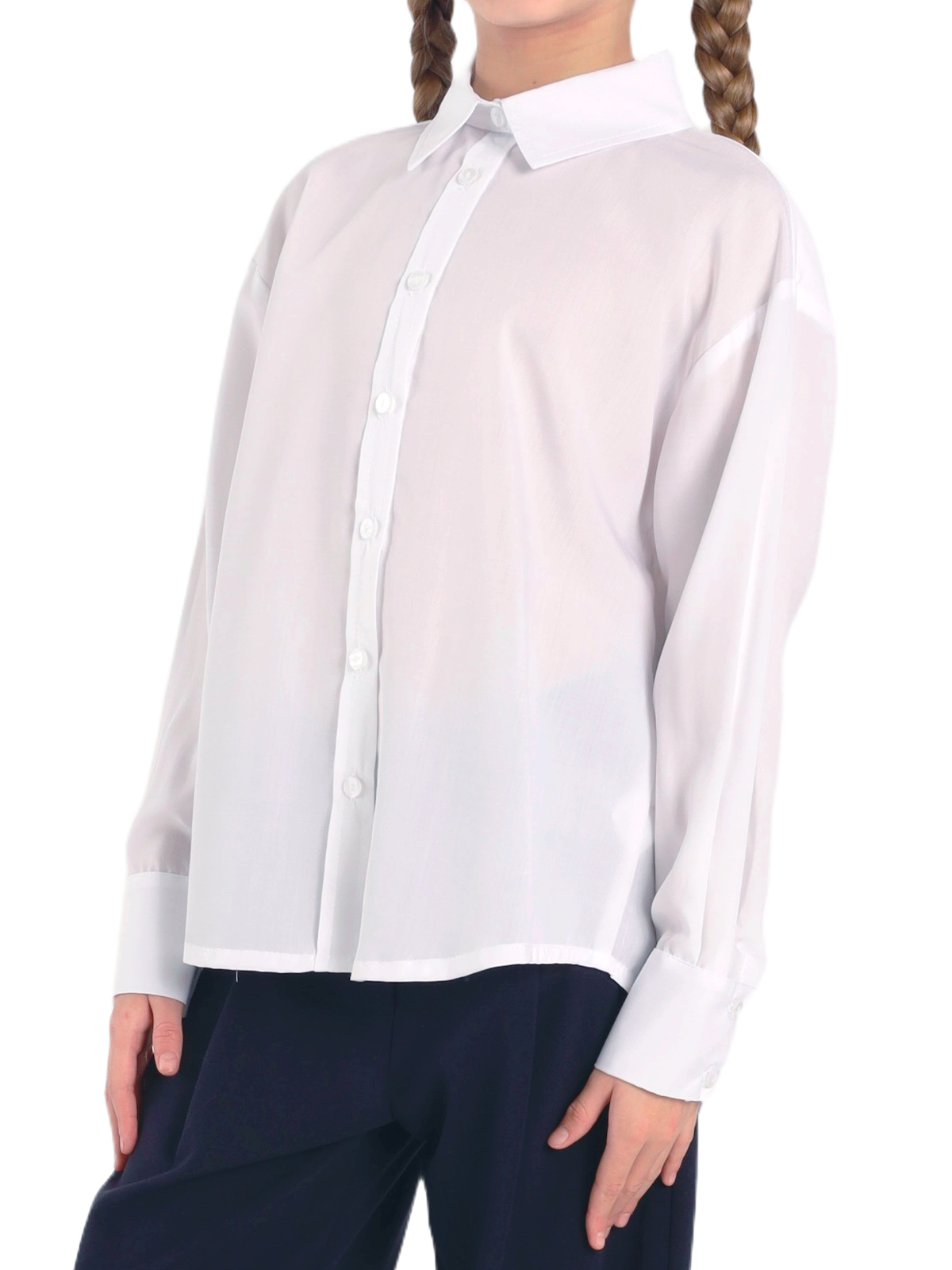 Школьная блузка для девочки О76457 | Детская одежда оптом от производителя купить в Москве и по России ★★★  Оптовый магазин детской одежды «Карамелли»