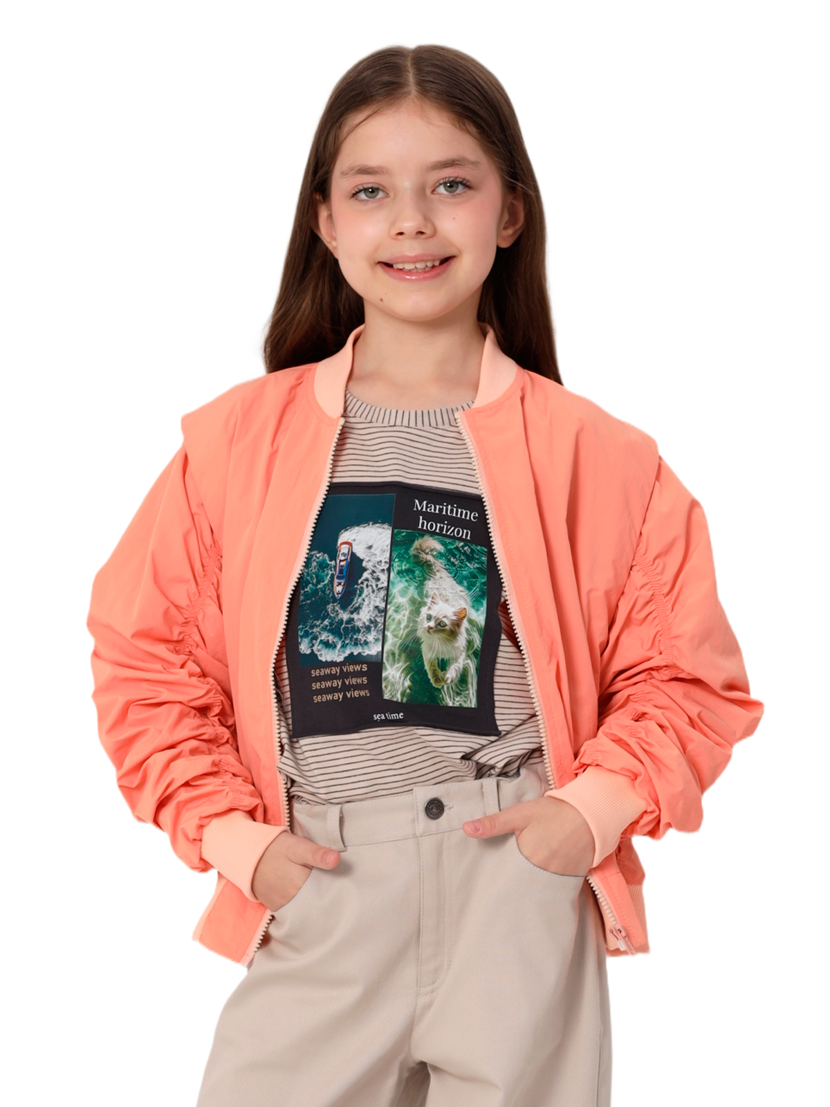 Куртка для девочки О57272 | Детская одежда оптом от производителя купить в Москве и по России ★★★  Оптовый магазин детской одежды «Карамелли»