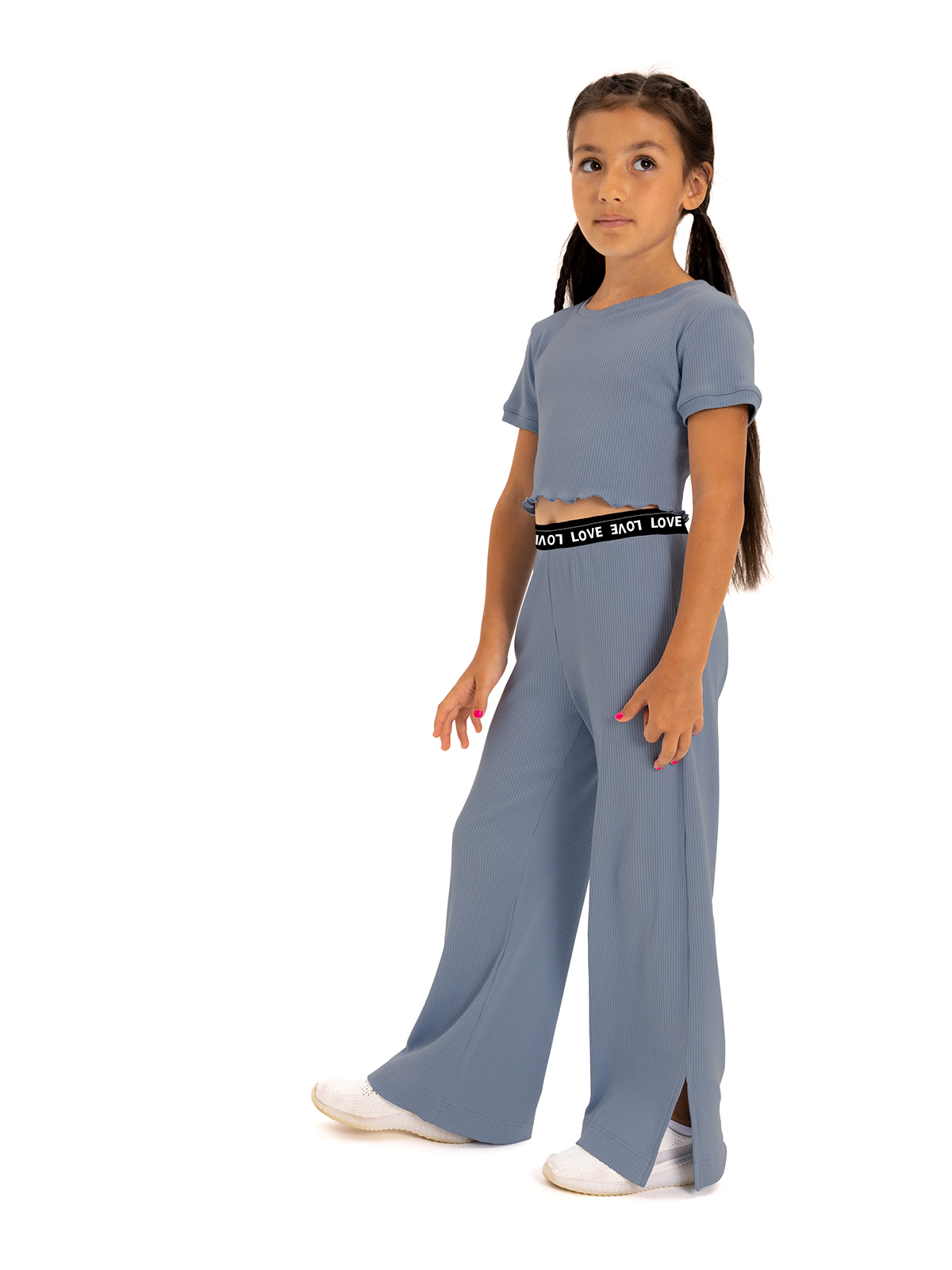 Брюки для девочки О55971 | Детская одежда оптом от производителя купить в Москве и по России ★★★  Оптовый магазин детской одежды «Карамелли»