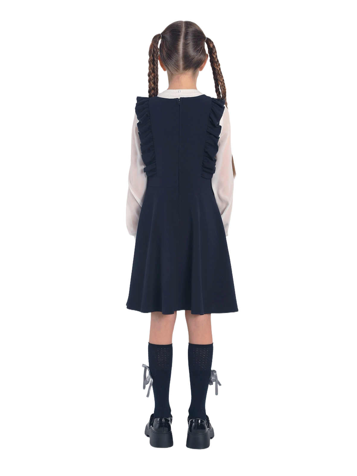 Школьный сарафан для девочки О77038 | Детская одежда оптом от производителя купить в Москве и по России ★★★  Оптовый магазин детской одежды «Карамелли»