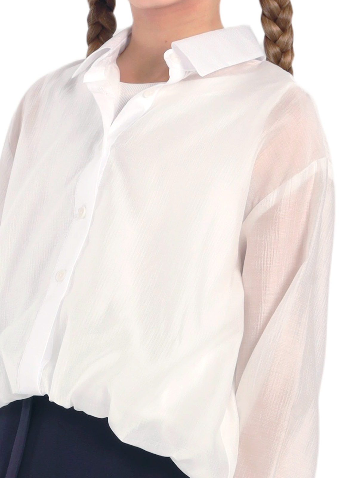 Школьная блузка для девочки О77062 | Детская одежда оптом от производителя купить в Москве и по России ★★★  Оптовый магазин детской одежды «Карамелли»