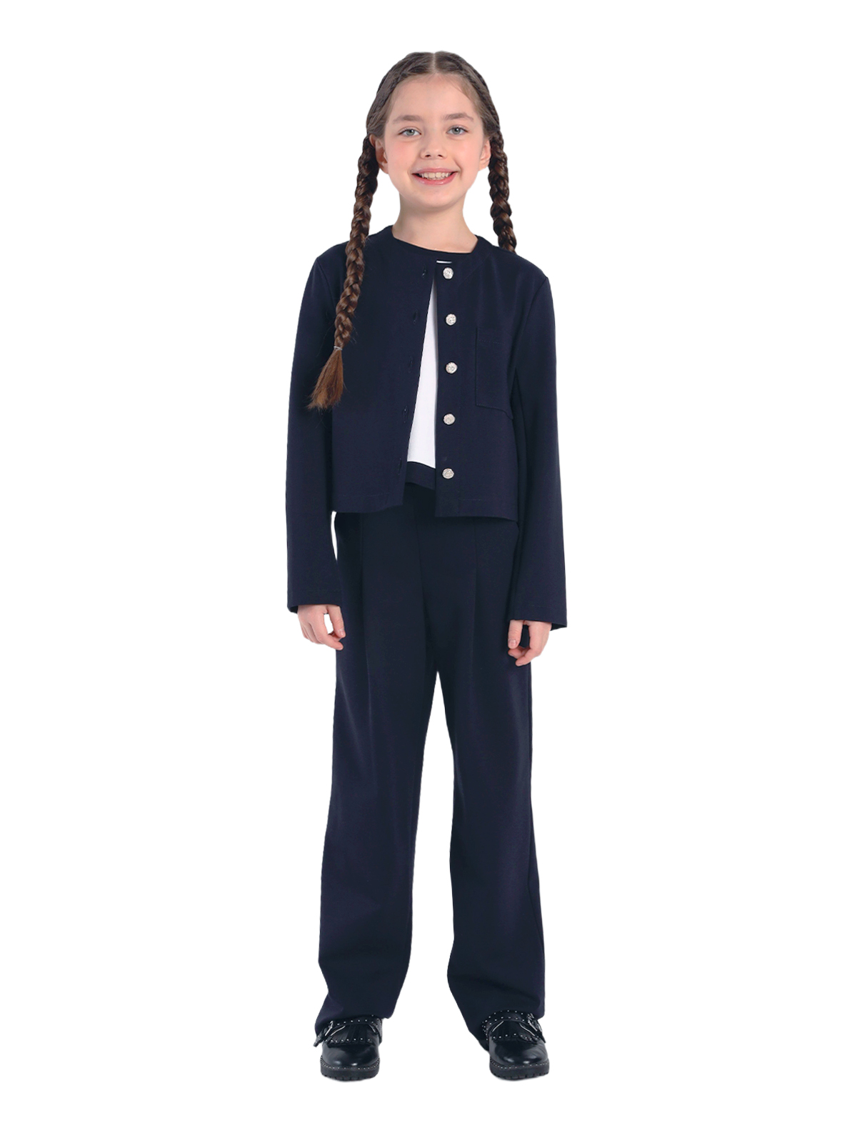 Школьный жакет для девочки О77027 | Детская одежда оптом от производителя купить в Москве и по России ★★★  Оптовый магазин детской одежды «Карамелли»