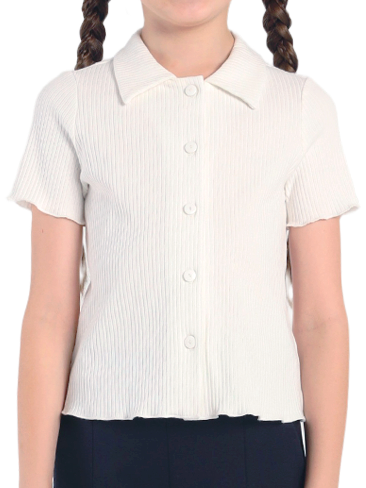 Школьная блузка для девочки О76979 | Детская одежда оптом от производителя купить в Москве и по России ★★★  Оптовый магазин детской одежды «Карамелли»