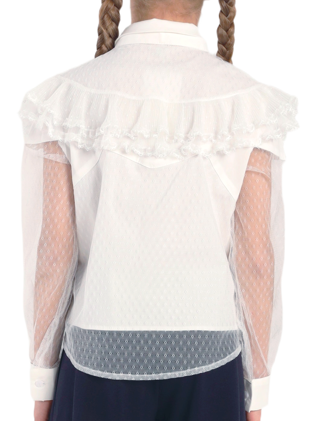 Школьная блузка для девочки О76522 | Детская одежда оптом от производителя купить в Москве и по России ★★★  Оптовый магазин детской одежды «Карамелли»