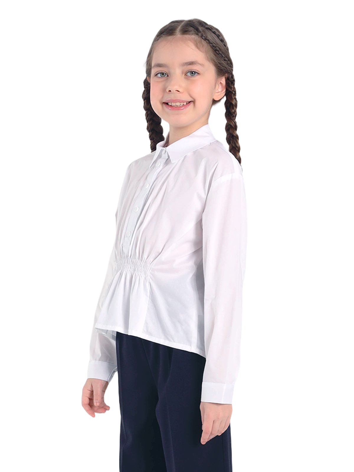 Школьная блузка для девочки О76983 | Детская одежда оптом от производителя купить в Москве и по России ★★★  Оптовый магазин детской одежды «Карамелли»