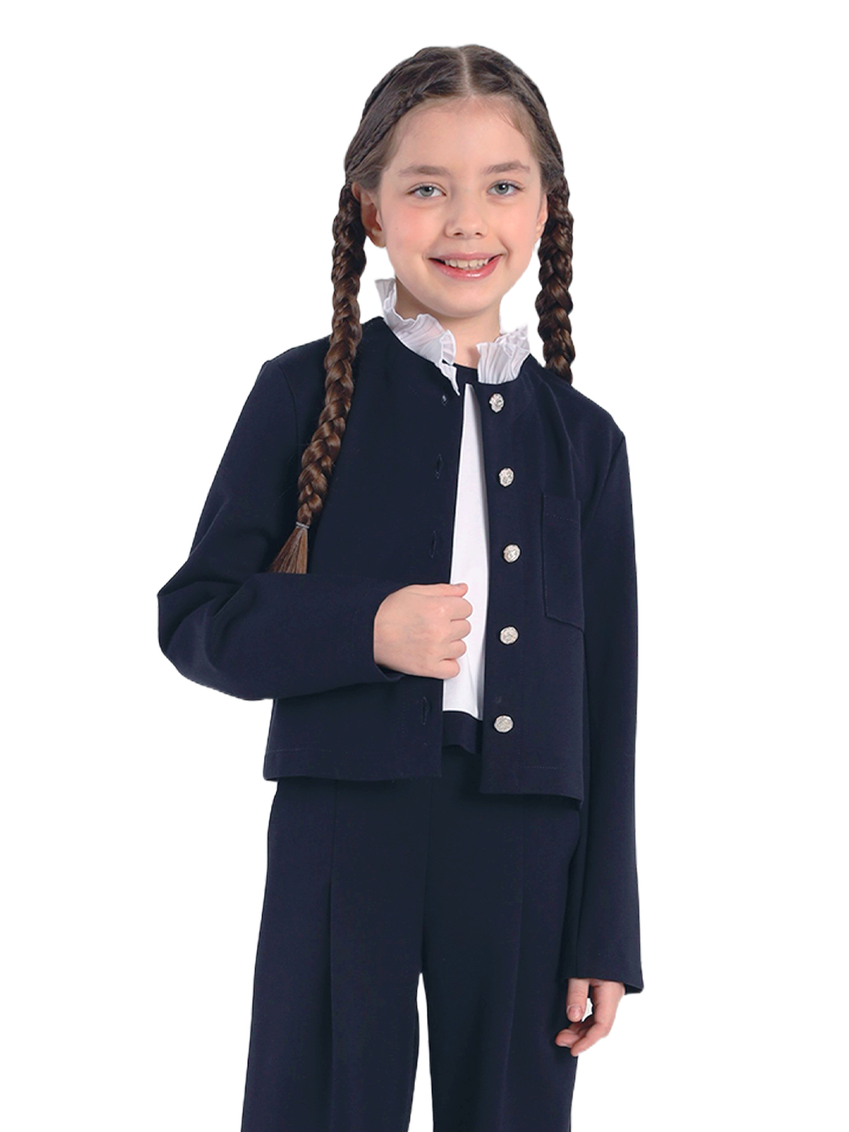 Школьный жакет для девочки О77027 | Детская одежда оптом от производителя купить в Москве и по России ★★★  Оптовый магазин детской одежды «Карамелли»