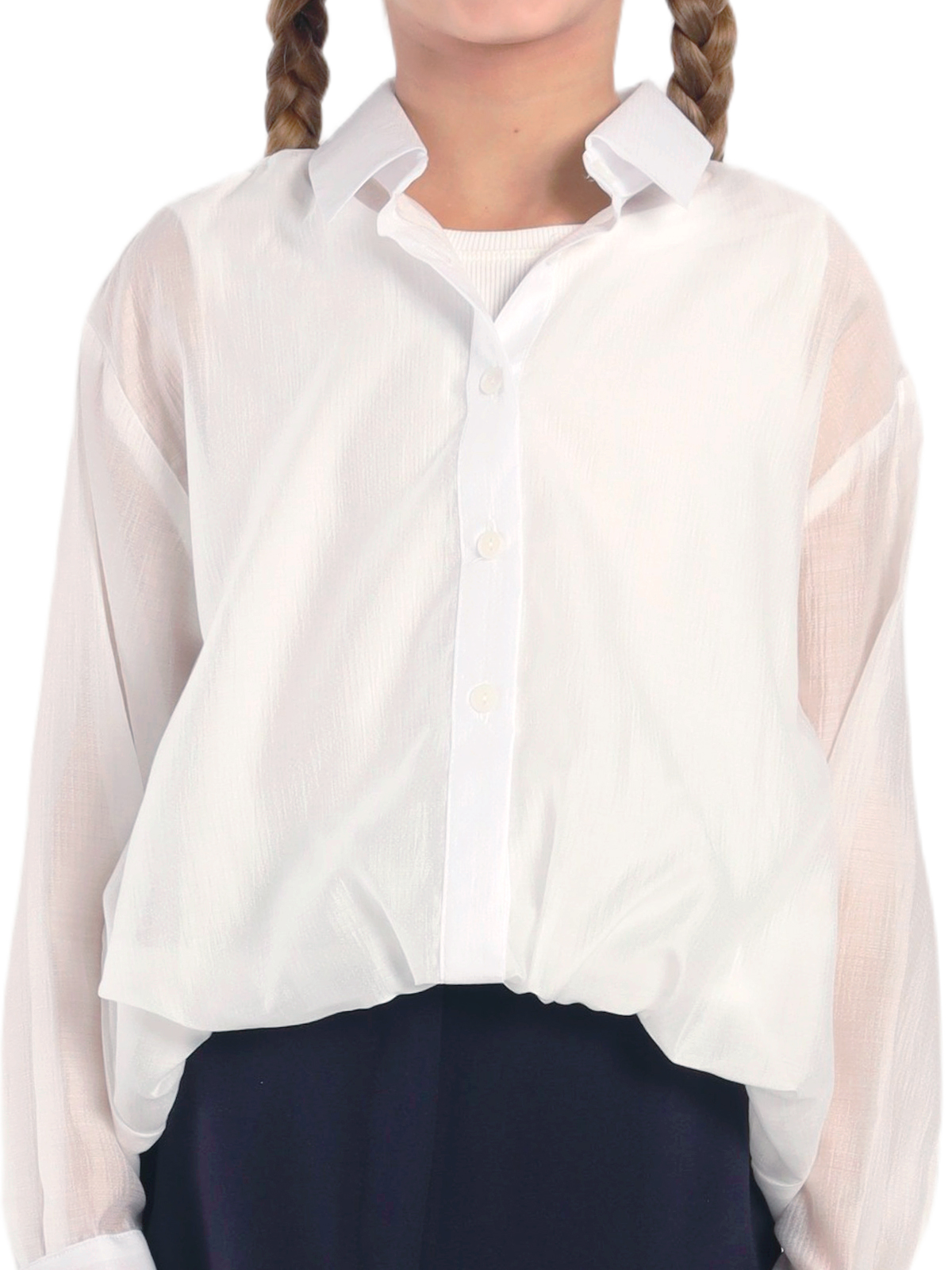 Школьная блузка для девочки О77062 | Детская одежда оптом от производителя купить в Москве и по России ★★★  Оптовый магазин детской одежды «Карамелли»