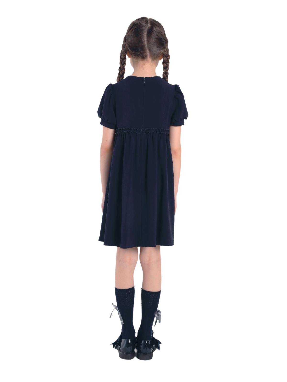 Предзаказ |  О77375 Платье дев. 134-68 синий  | Детская одежда оптом от производителя купить в Москве и по России ★★★  Оптовый магазин детской одежды «Карамелли»