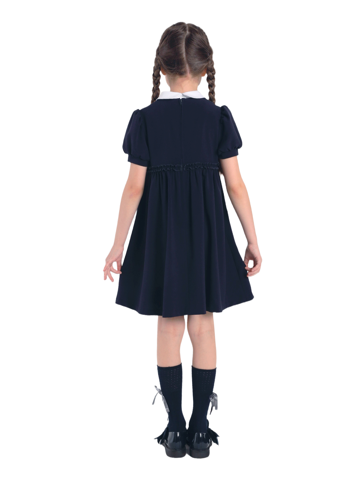 Предзаказ |  О77375 Платье дев. 134-68 синий  | Детская одежда оптом от производителя купить в Москве и по России ★★★  Оптовый магазин детской одежды «Карамелли»