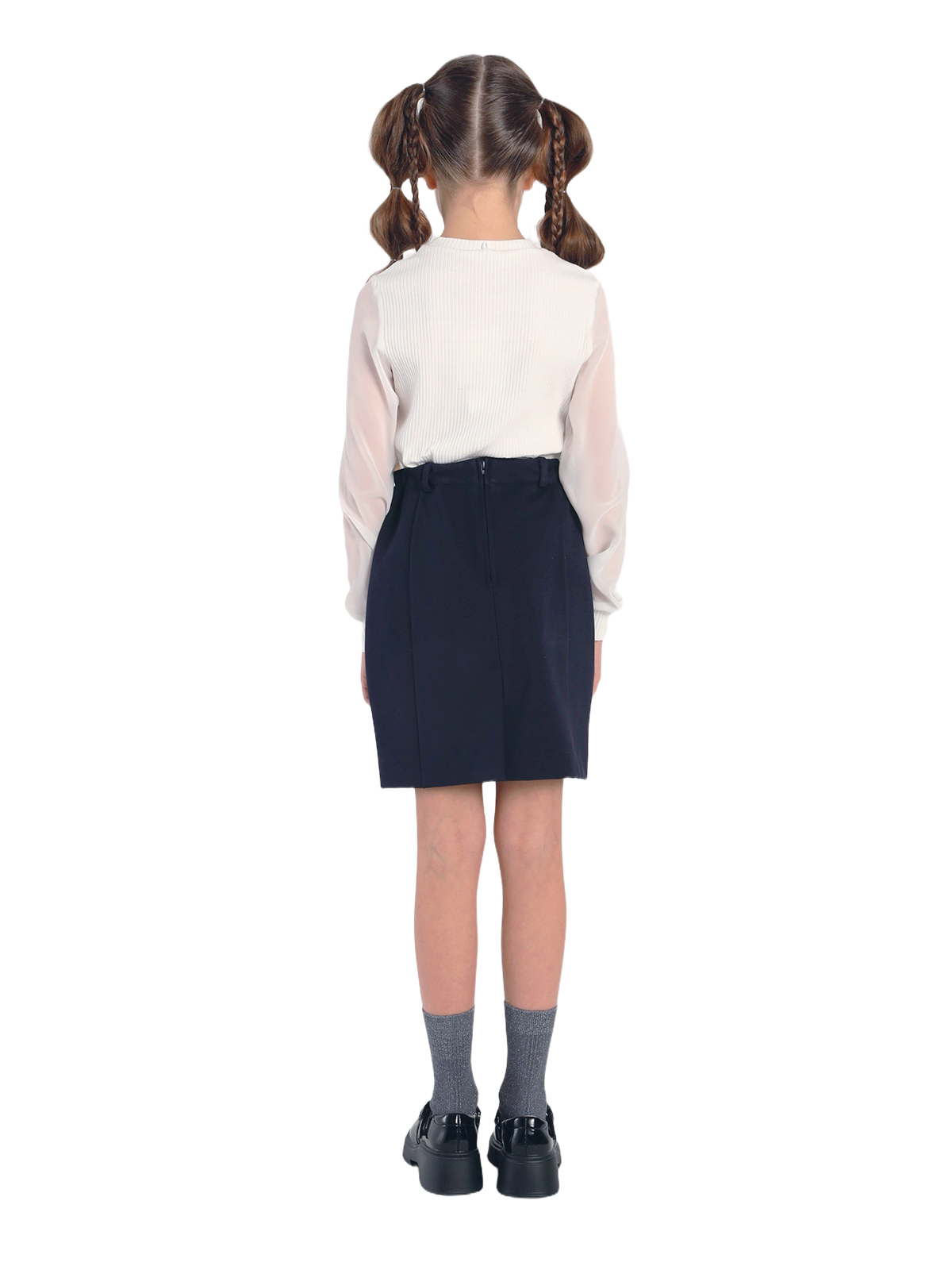 Школьная блузка для девочки О76542 | Детская одежда оптом от производителя купить в Москве и по России ★★★  Оптовый магазин детской одежды «Карамелли»