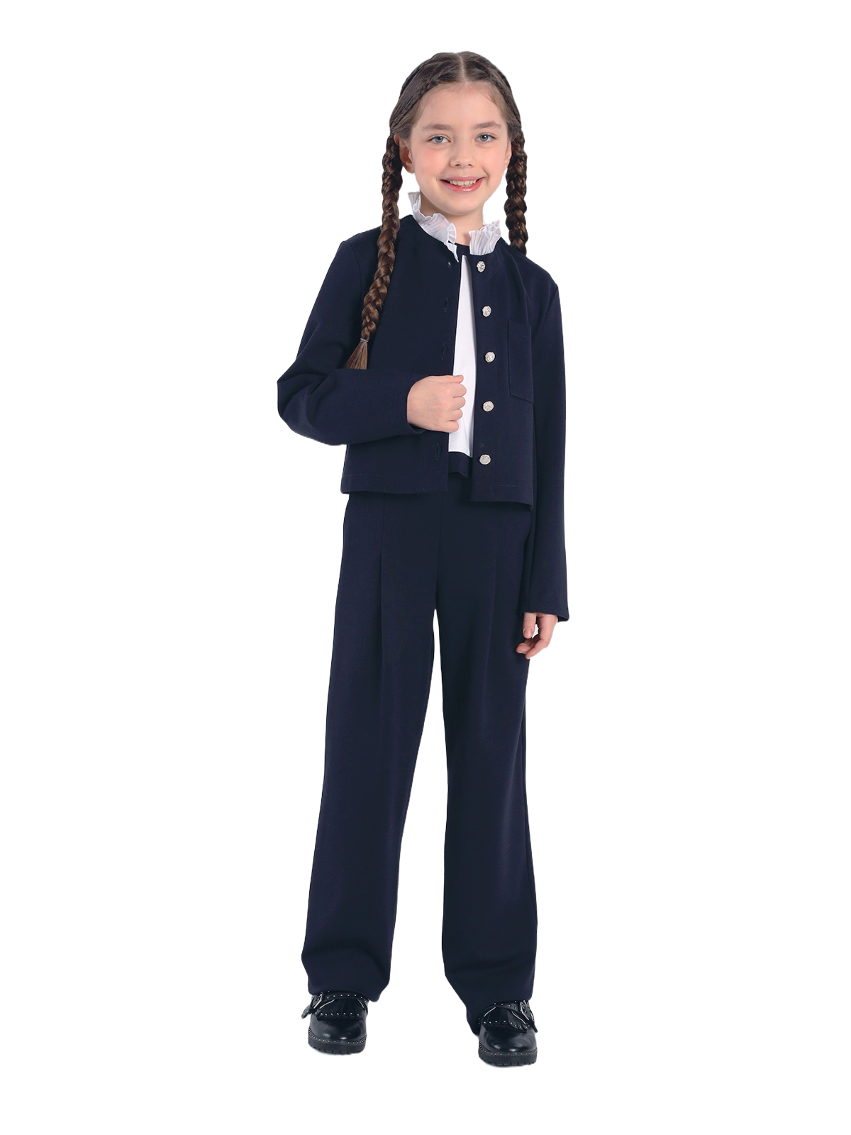 Школьный жакет для девочки О77027 | Детская одежда оптом от производителя купить в Москве и по России ★★★  Оптовый магазин детской одежды «Карамелли»