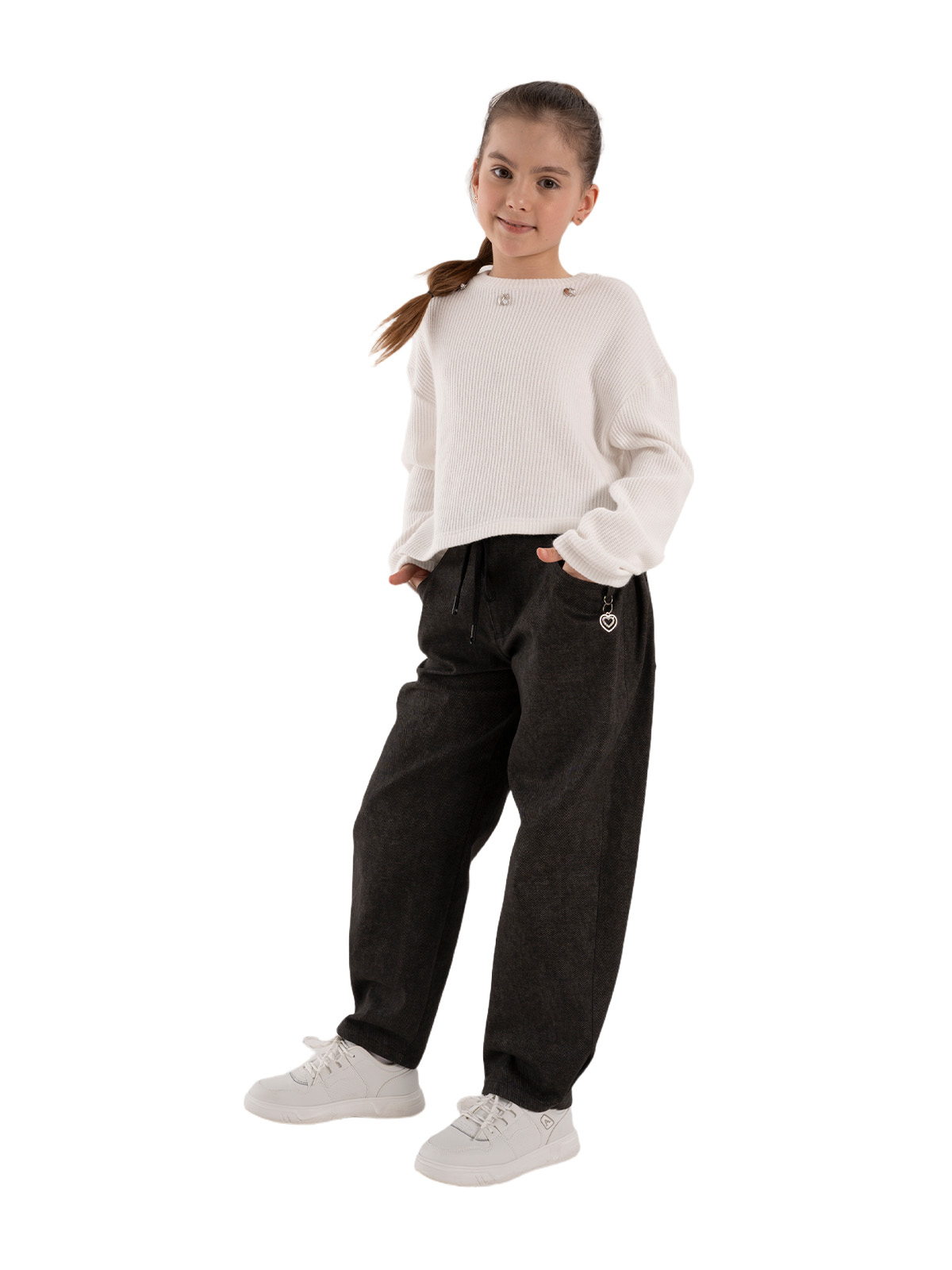 Брюки для девочки О67081 | Детская одежда оптом от производителя купить в Москве и по России ★★★  Оптовый магазин детской одежды «Карамелли»