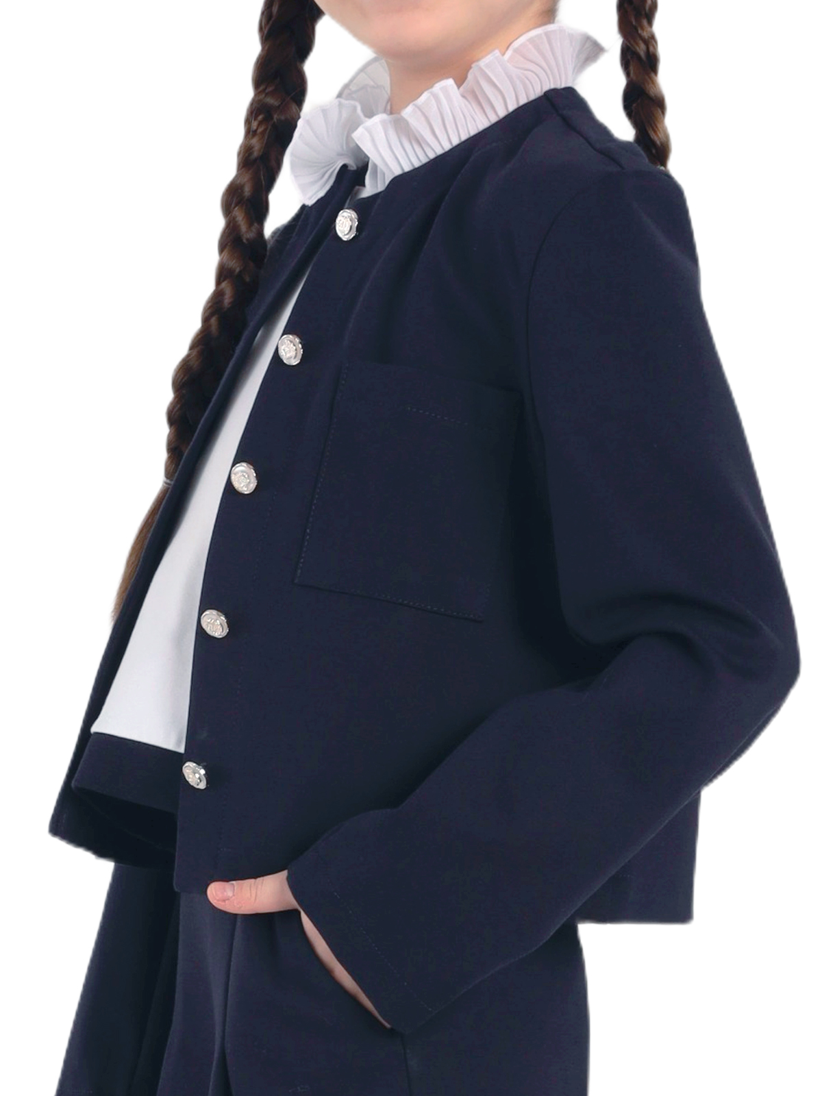 Школьный жакет для девочки О77027 | Детская одежда оптом от производителя купить в Москве и по России ★★★  Оптовый магазин детской одежды «Карамелли»