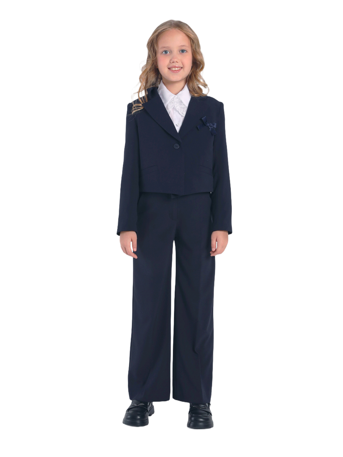 Предзаказ |  О77196 Жакет дев. 134-68 синий  | Детская одежда оптом от производителя купить в Москве и по России ★★★  Оптовый магазин детской одежды «Карамелли»