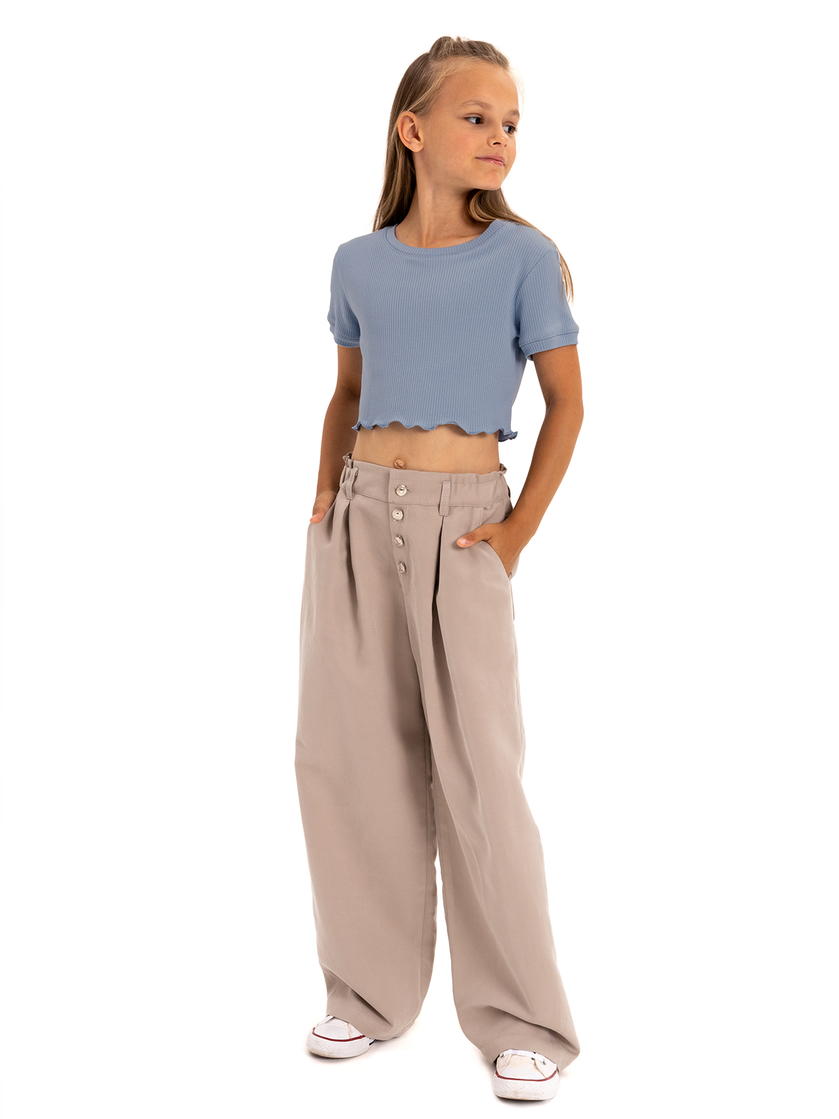 Брюки для девочки О55910 | Детская одежда оптом от производителя купить в Москве и по России ★★★  Оптовый магазин детской одежды «Карамелли»