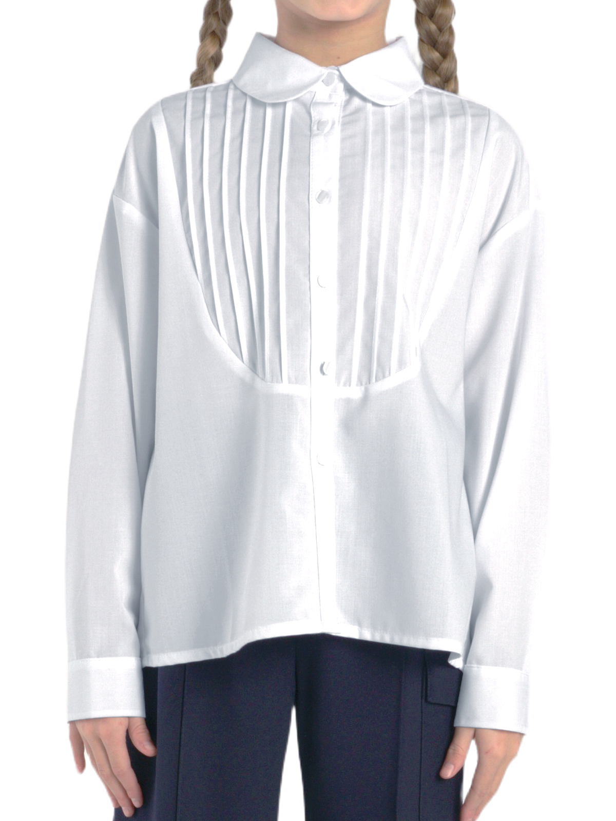 Школьная блузка для девочки О77025 | Детская одежда оптом от производителя купить в Москве и по России ★★★  Оптовый магазин детской одежды «Карамелли»