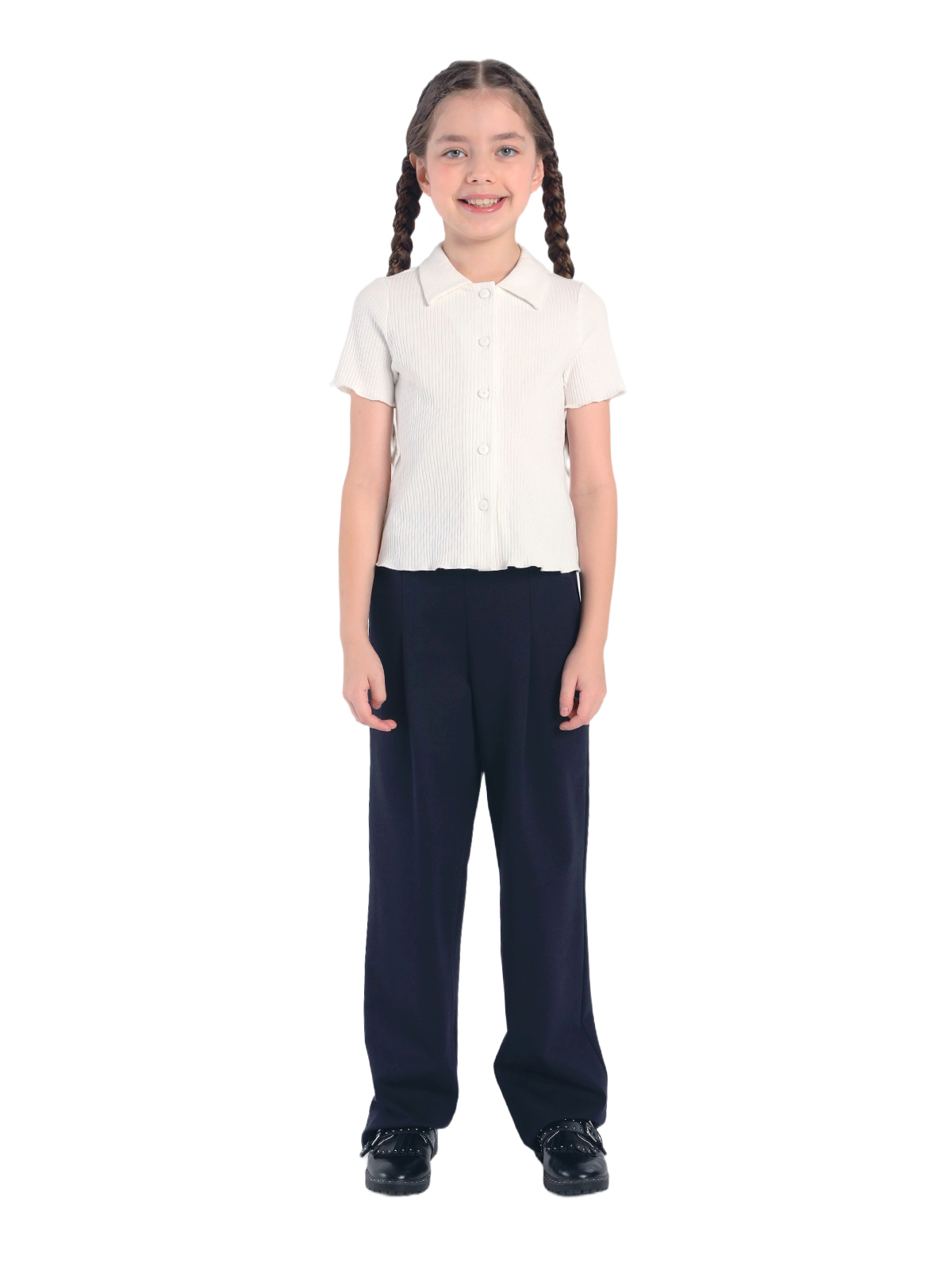 Школьная блузка для девочки О76979 | Детская одежда оптом от производителя купить в Москве и по России ★★★  Оптовый магазин детской одежды «Карамелли»