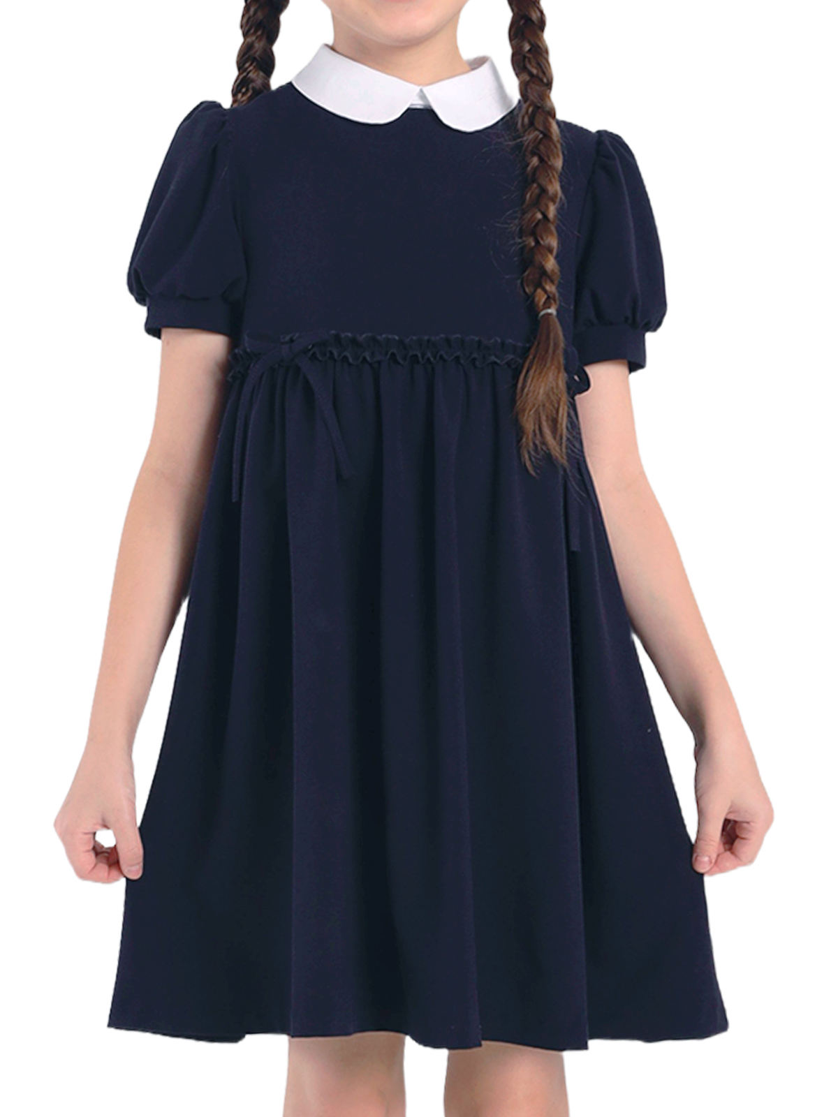 Предзаказ |  О77375 Платье дев. 134-68 синий  | Детская одежда оптом от производителя купить в Москве и по России ★★★  Оптовый магазин детской одежды «Карамелли»