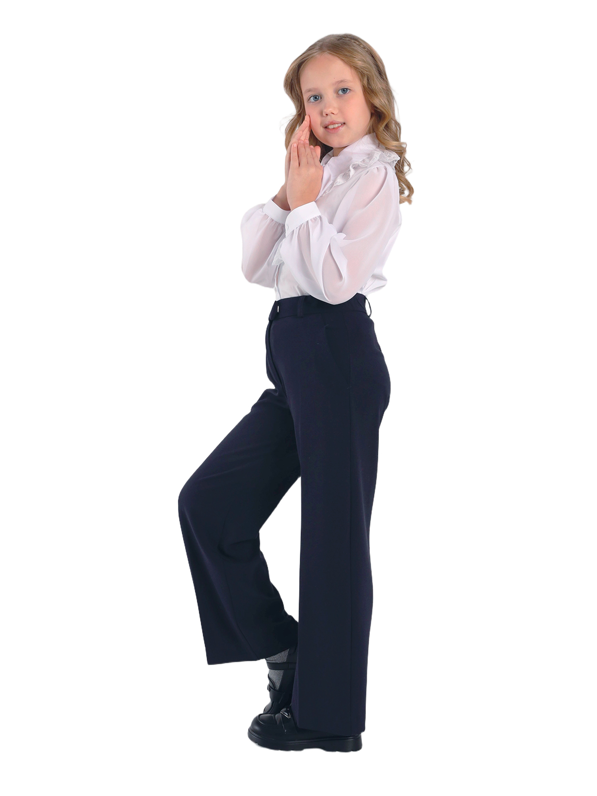 Школьная блузка для девочки О77018 | Детская одежда оптом от производителя купить в Москве и по России ★★★  Оптовый магазин детской одежды «Карамелли»