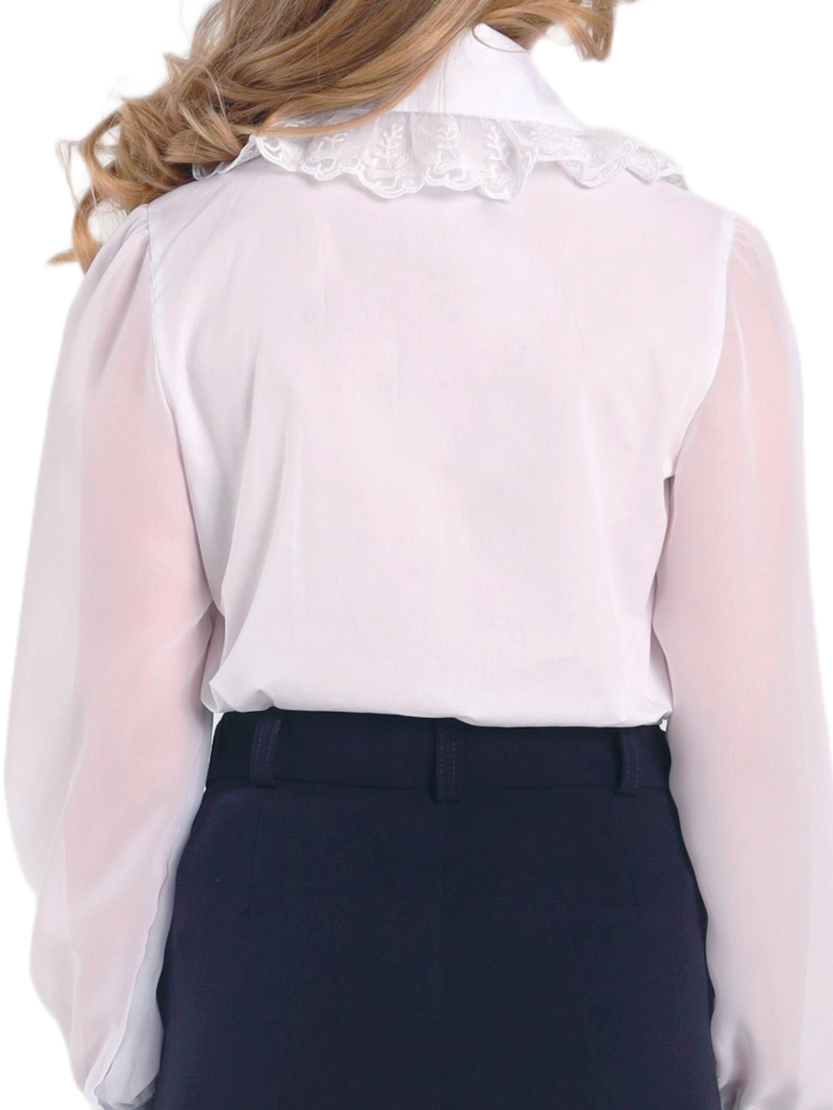 Школьная блузка для девочки О77018 | Детская одежда оптом от производителя купить в Москве и по России ★★★  Оптовый магазин детской одежды «Карамелли»