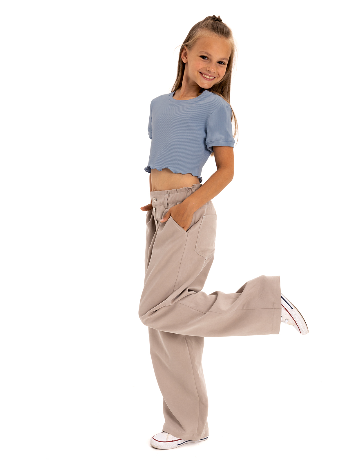 Брюки для девочки О55910 | Детская одежда оптом от производителя купить в Москве и по России ★★★  Оптовый магазин детской одежды «Карамелли»