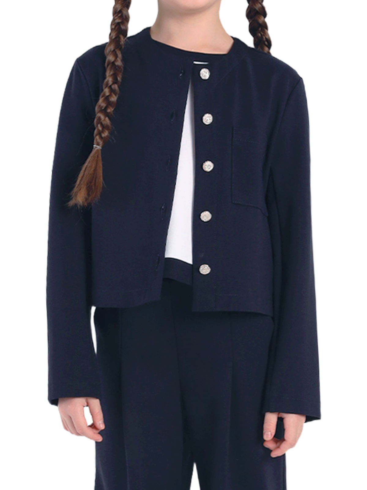 Школьный жакет для девочки О77027 | Детская одежда оптом от производителя купить в Москве и по России ★★★  Оптовый магазин детской одежды «Карамелли»